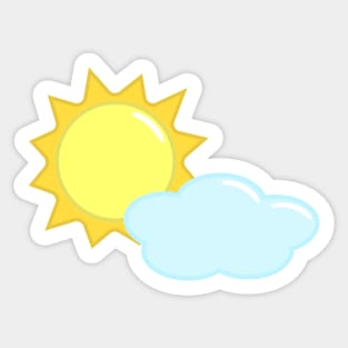 Cute Sun and Cloud Weather Icon Sticker